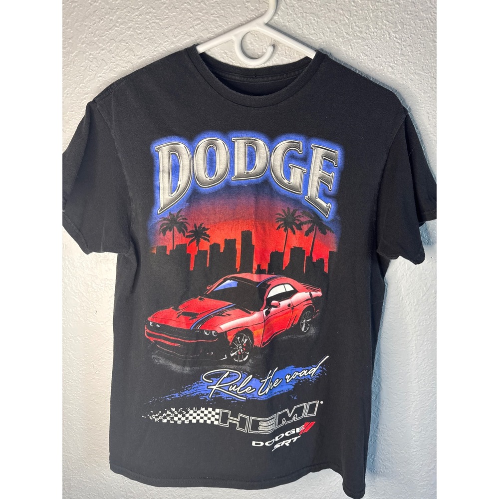 GRAPHIC Dodge T-Shirt Mens Medium Black Good